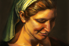 Memory of Rembrandt. Soft pastel on paper, 23x30 cm. 2017
