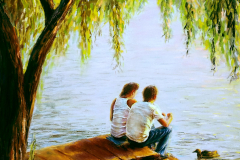 Summer evening. Soft pastel on paper, 35x55 cm. 2017