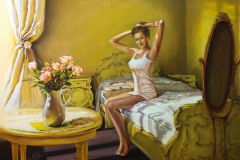 Sunday Morning. Soft pastel on paper, 46x61 cm. 2017