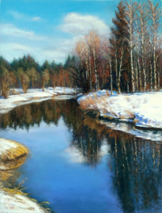 март, солнце, снег, река, весна